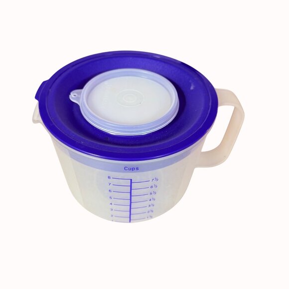 Vintage Tupperware Mix-N-Stir Measuring Bowl 8 Cup Measure Mix Store Ingredients - Picture 6 of 13